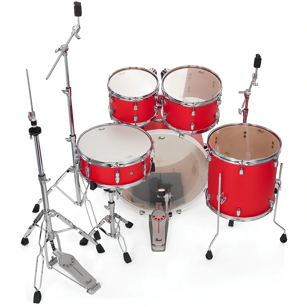PEARL DMP905/C899 Decade Maple Matte Racing Red 5 Parça (20B/10T/12T/14F/14S) Aksamlı Akustik Davul Seti