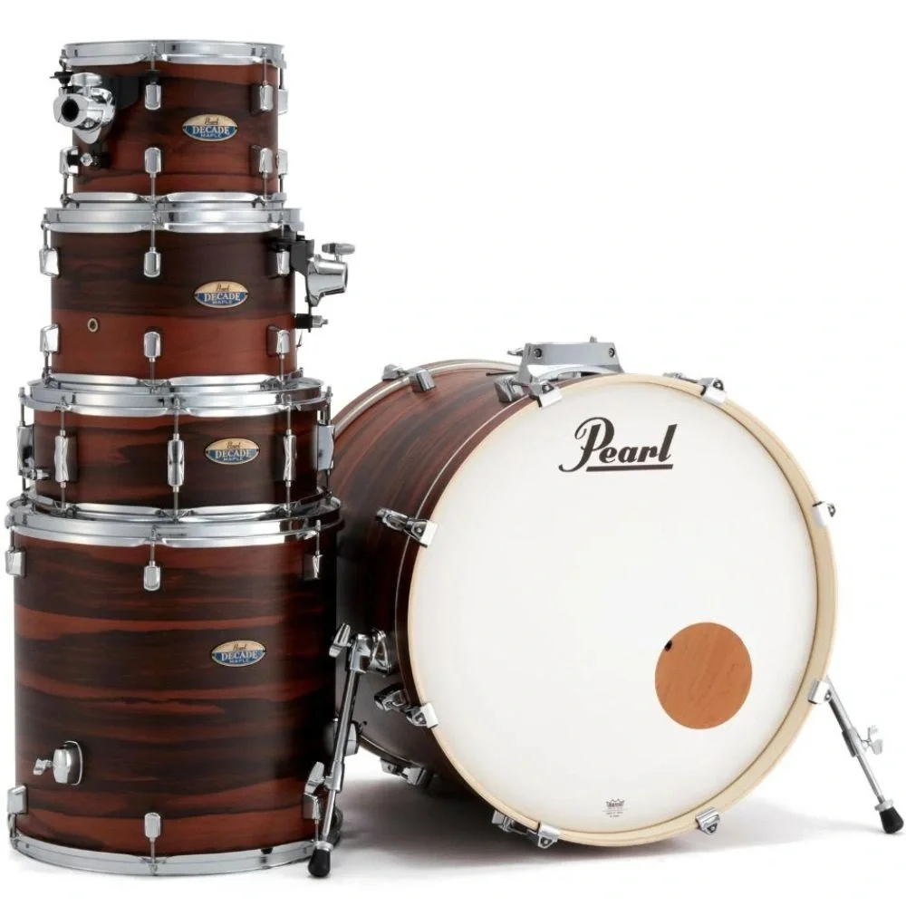 PEARL DMP925S/C828 Decade Maple Mat Koyu Ceviz 5 Parça (22B/10T/12T/16F/14T) Aksamlı Akustik Davul Seti