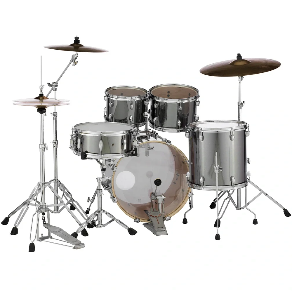 PEARL EXX705NBR/C21 Export EXX Smokey Chrome 5 Parça (20B/10T/12T/14F/14S) Aksamlı ve Zilli Akustik Davul Seti