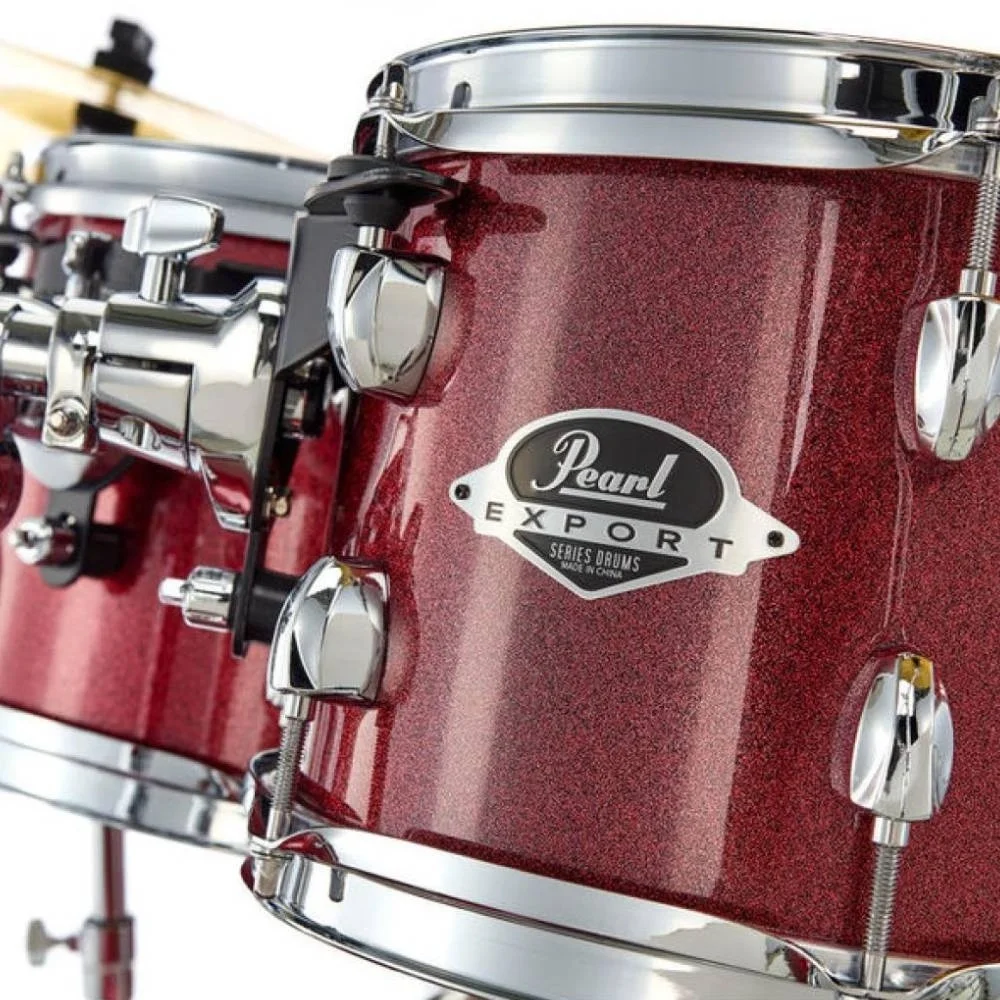 PEARL EXX705NBR/C704 - Export Black Cherry Glitter 5 Parça (20B/10T/12T/14F/14S) Aksamlı&amp; Zilli Akustik Davul Seti