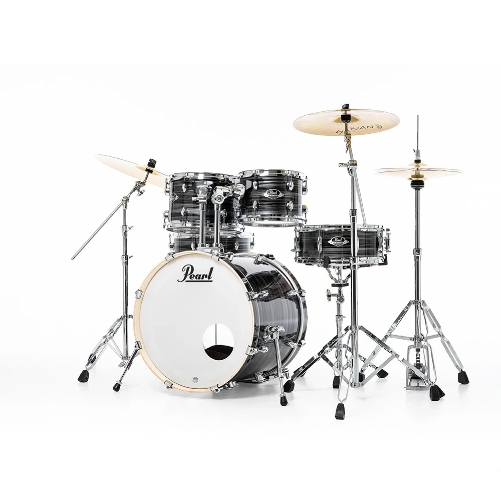 PEARL EXX705NBR/C778 Export EXX Graphite Silver Twist 5 Parça (20B/10T/12T/14F/14S) HWP-834 Aksam Setli ve Sabian SBR Zil Setli Akustik Davul Seti