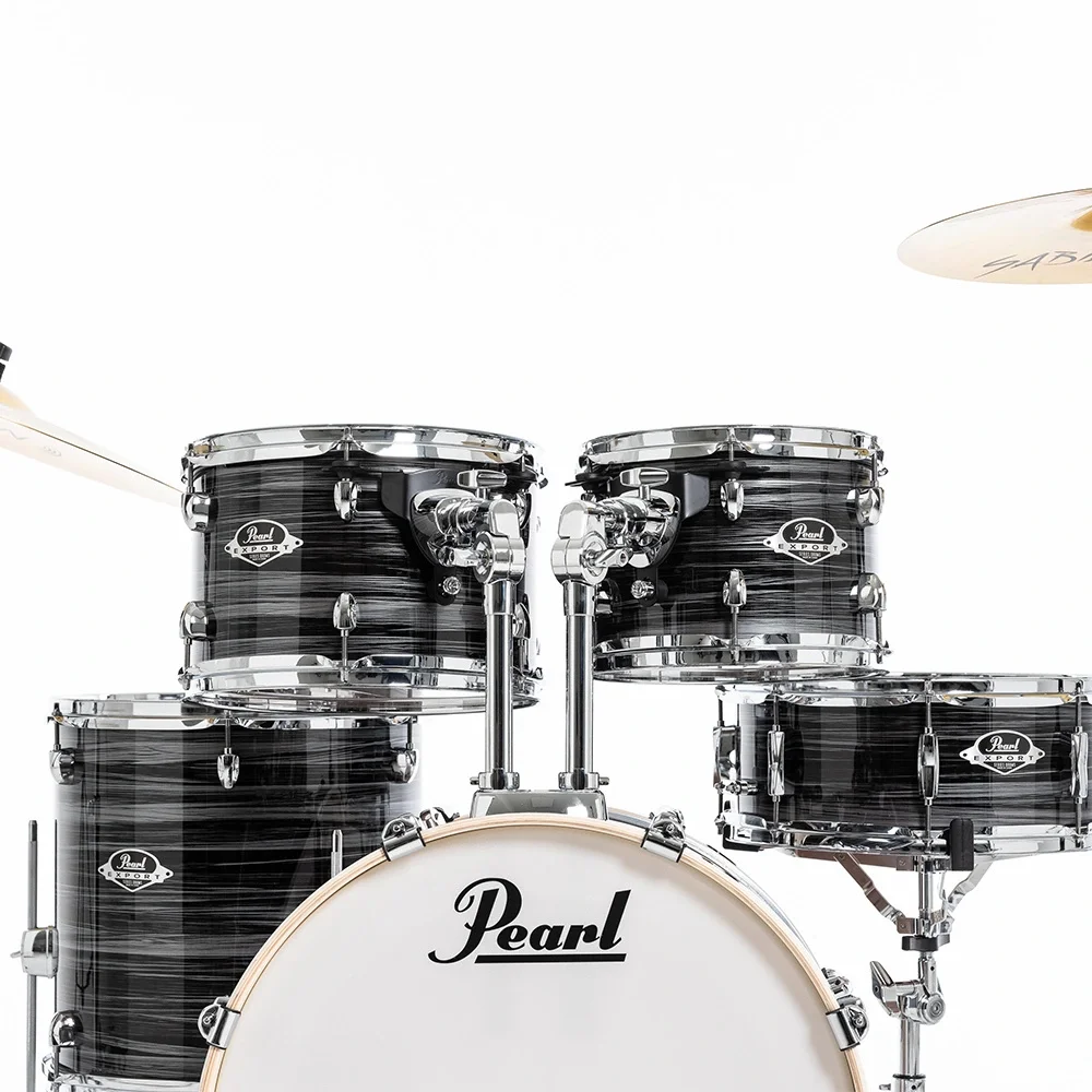 PEARL EXX705NBR/C778 Export EXX Graphite Silver Twist 5 Parça (20B/10T/12T/14F/14S) HWP-834 Aksam Setli ve Sabian SBR Zil Setli Akustik Davul Seti