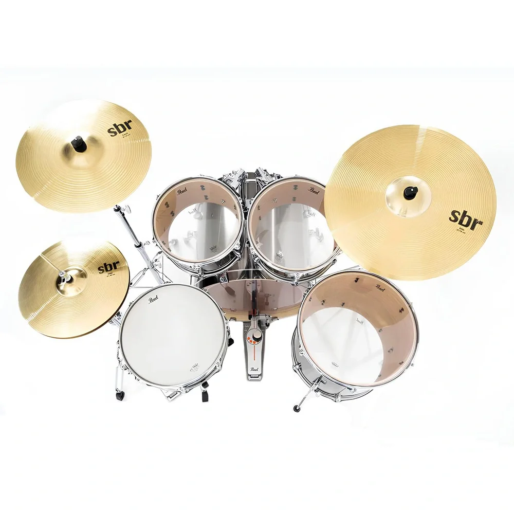 PEARL EXX725BR/C21 Export EXX Smokey Chrome 5 Parça (22B/12T/13T/16F/14S) Aksamlı ve Zilli Akustik Davul Seti