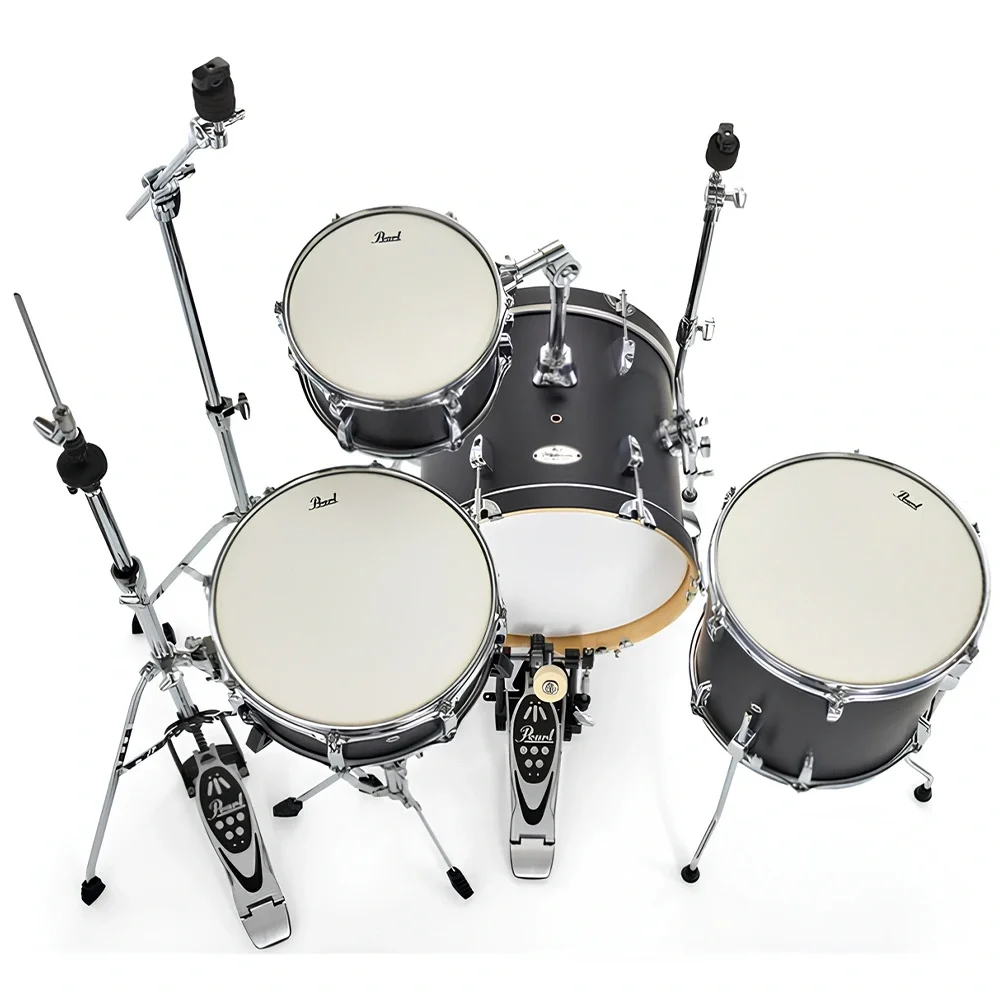 PEARL MT564/C-D752 Midtown Serisi Matte Black 4 Parça (16B/10T/13F/13S) Akustik Davul Seti