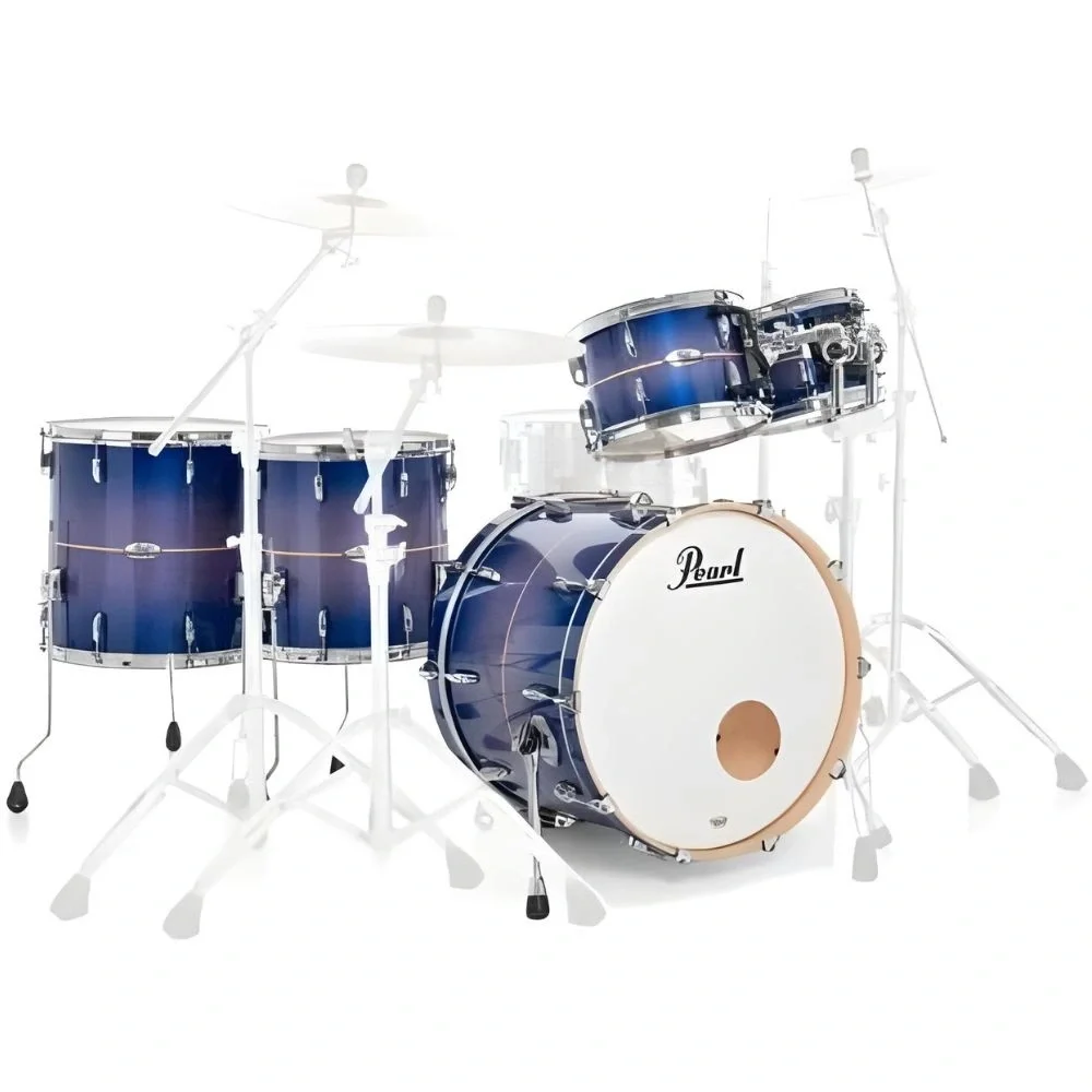 PEARL PMX925XSP/C764 Professional Royal Blue Burst Stripe 5 Parça (22B/10T/12T/14F/16F) Akustik Davul Seti