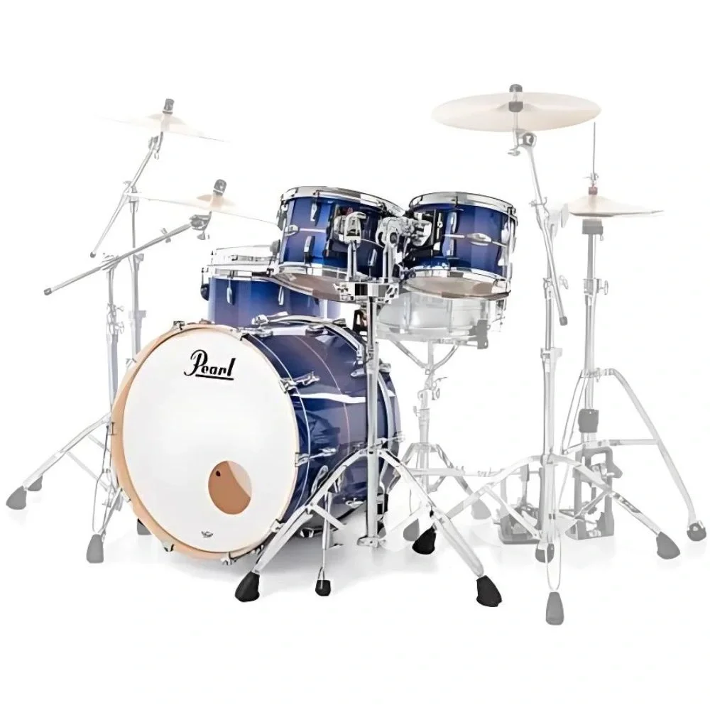 PEARL PMX925XSP/C764 Professional Royal Blue Burst Stripe 5 Parça (22B/10T/12T/14F/16F) Akustik Davul Seti