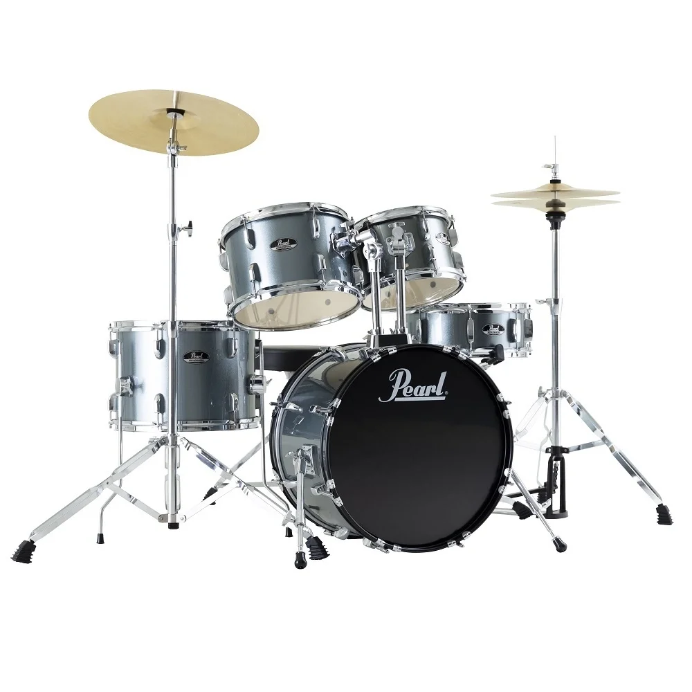 PEARL RS505C/C706 - Roadshow Charcoal Metallic 5 Parça (20B/10T/12T/14F/14S) Aksamlı&amp; Zilli Akustik Davul Seti