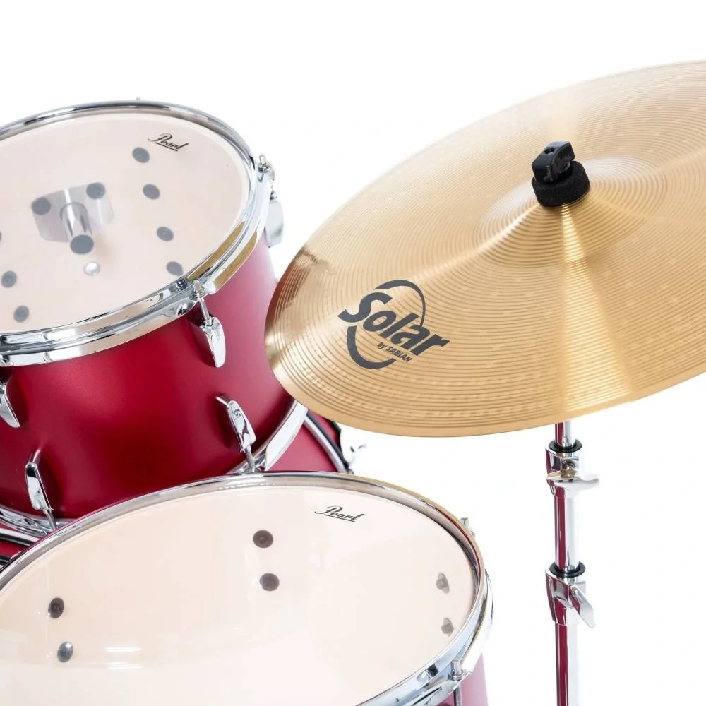 PEARL RS505C/C747 Roadshow Matte Red 5 Parça (20B/10T/12T/14F/14S) Aksamlı&amp; Zilli Akustik Davul Seti