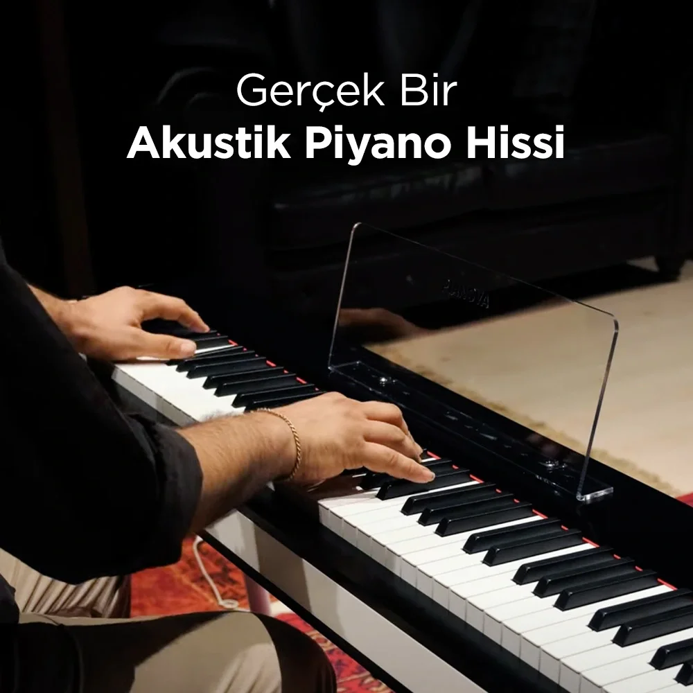 PIANOVA E818 Siyah - Beyaz Dijital Piyano