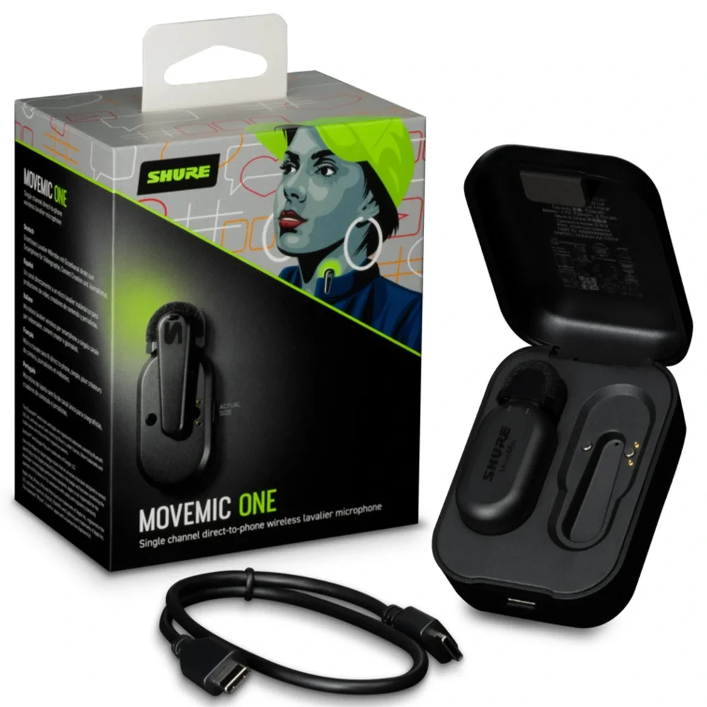 Shure MoveMic One Tek kanal Kablosuz Yaka Mikrofonu (Şarj çantası dahil)