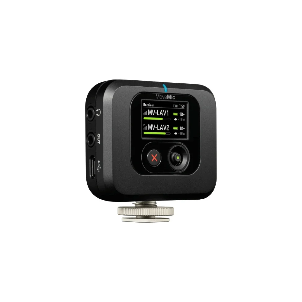 Shure MoveMic Two Receiver Kit İki Kanallı Kablosuz Yaka Mikrofonu (Alıcı Dahil)