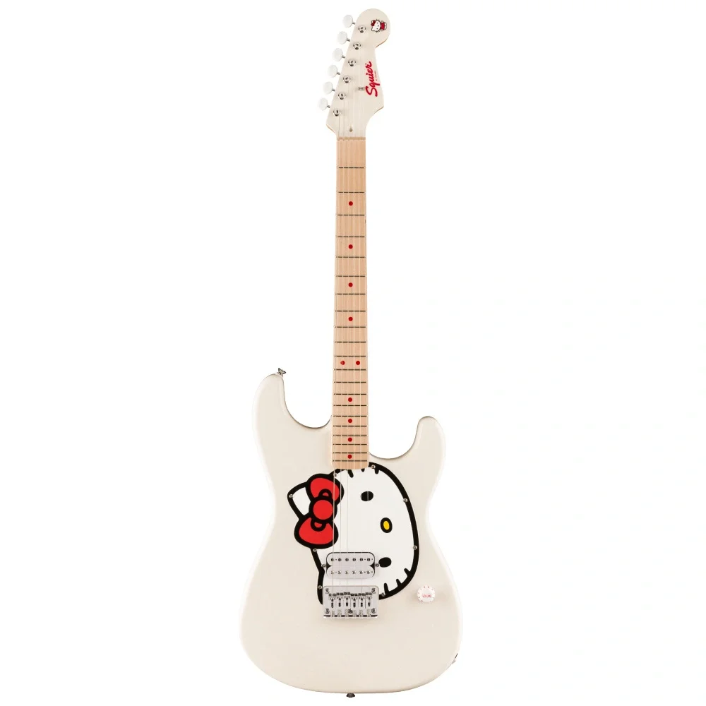 SQUIER x Hello Kitty White Stratocaster w/Bag Elektro Gitar