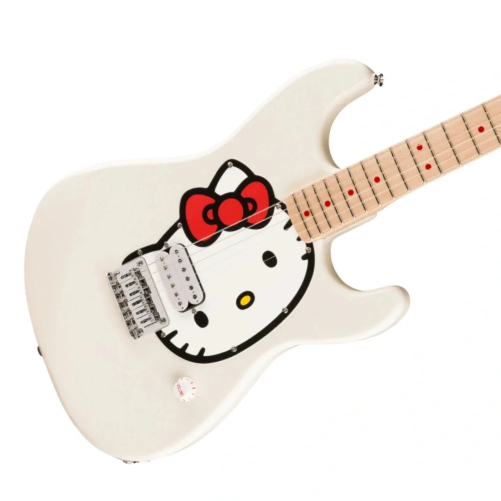 SQUIER x Hello Kitty White Stratocaster w/Bag Elektro Gitar