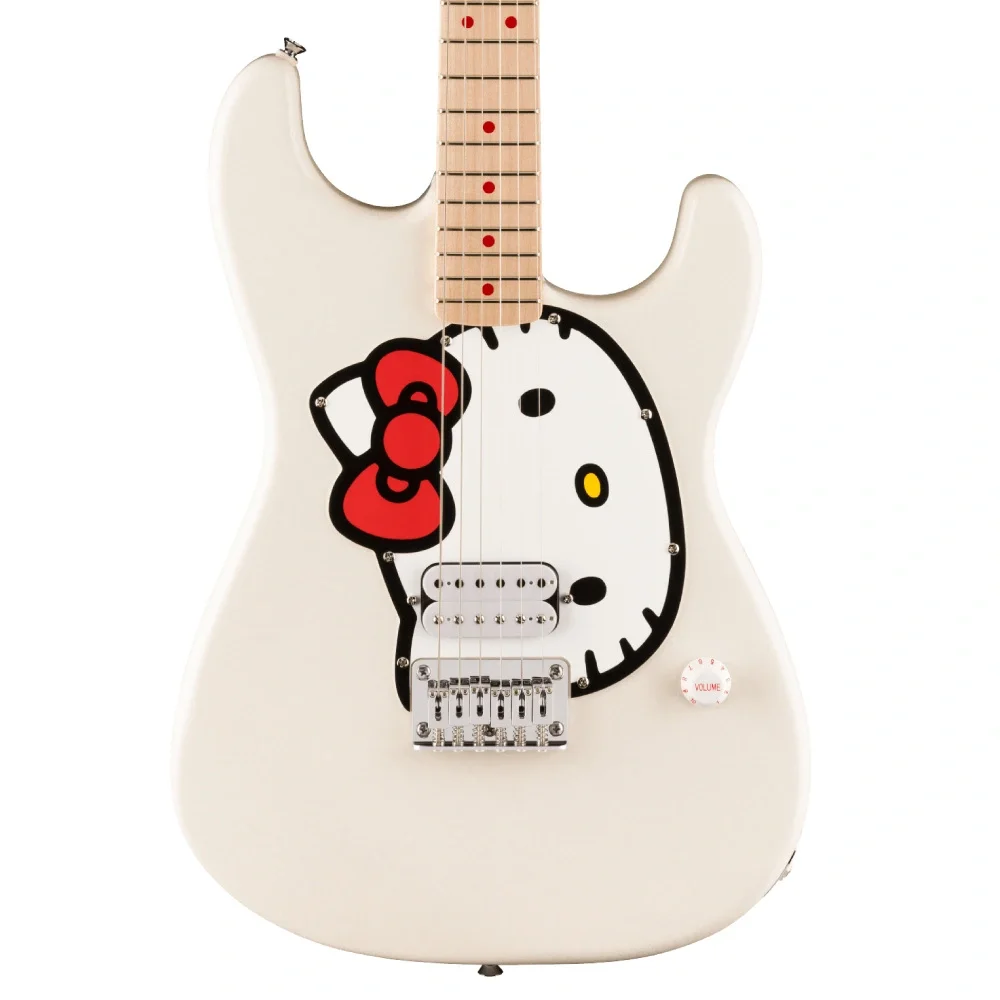 SQUIER x Hello Kitty White Stratocaster w/Bag Elektro Gitar