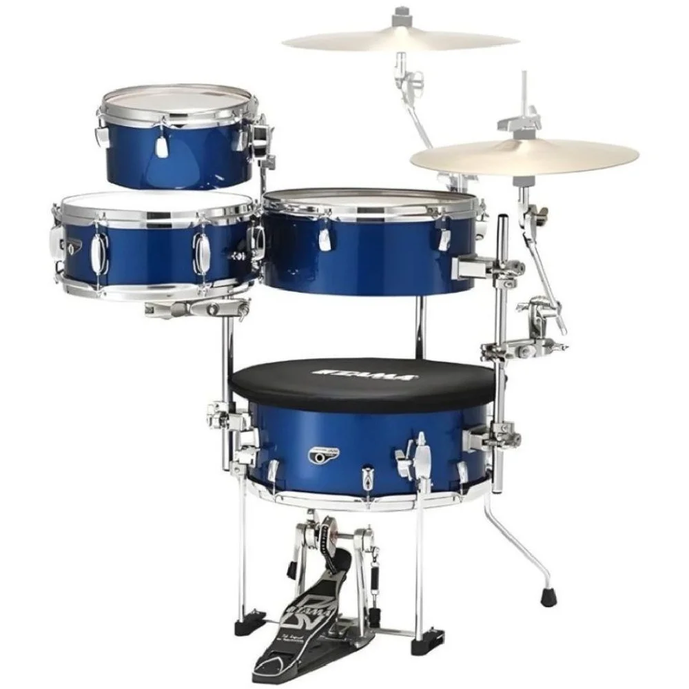 TAMA CJB46C-ISP - Cocktail-JAM Indigo Sparkle 4 Parça (16B/10T/14F/12S) Aksamlı&amp; Çantalı Kompakt Akustik Davul Seti