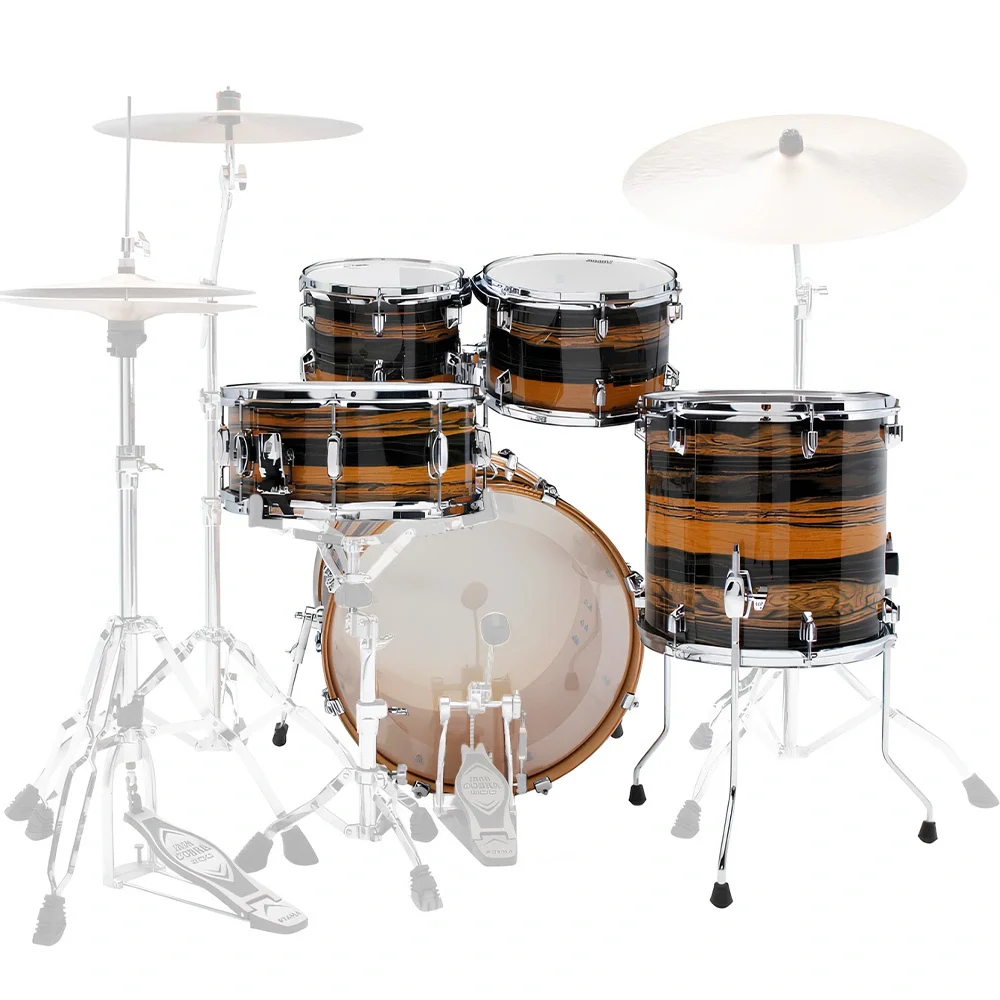 TAMA CK50RS-NET Superstar Classic Natural Ebony Tiger Wrap 5 Parça (20B/10T/12T/14F/14S) Akustik Davul Seti