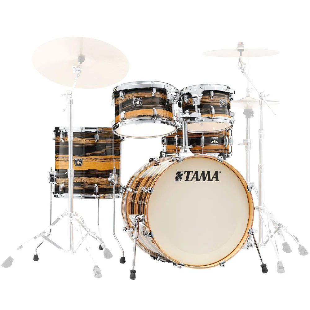 TAMA CK50RS-NET Superstar Classic Natural Ebony Tiger Wrap 5 Parça (20B/10T/12T/14F/14S) Akustik Davul Seti