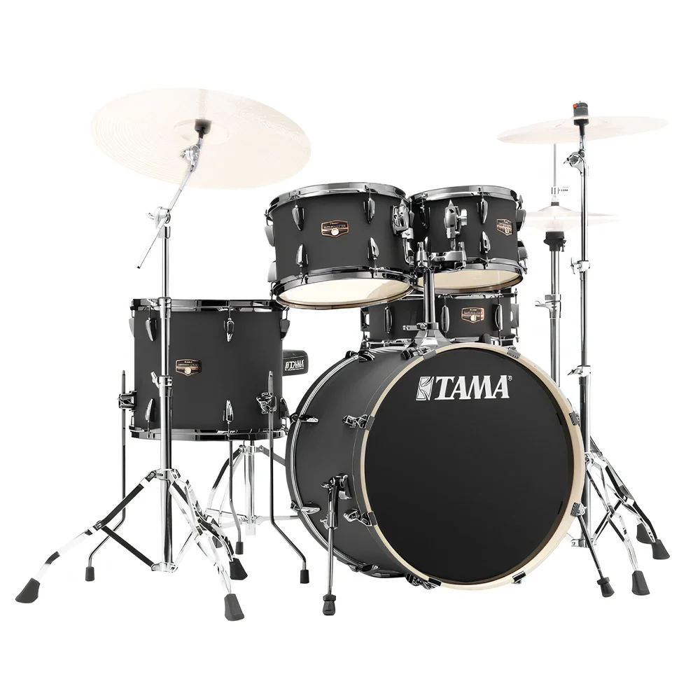 TAMA IP50H6WBN-BOB Imperialstar Blacked Out Black 5 Parça (20B/10T/12T/14F/14S) Aksamlı Akustik Davul Seti