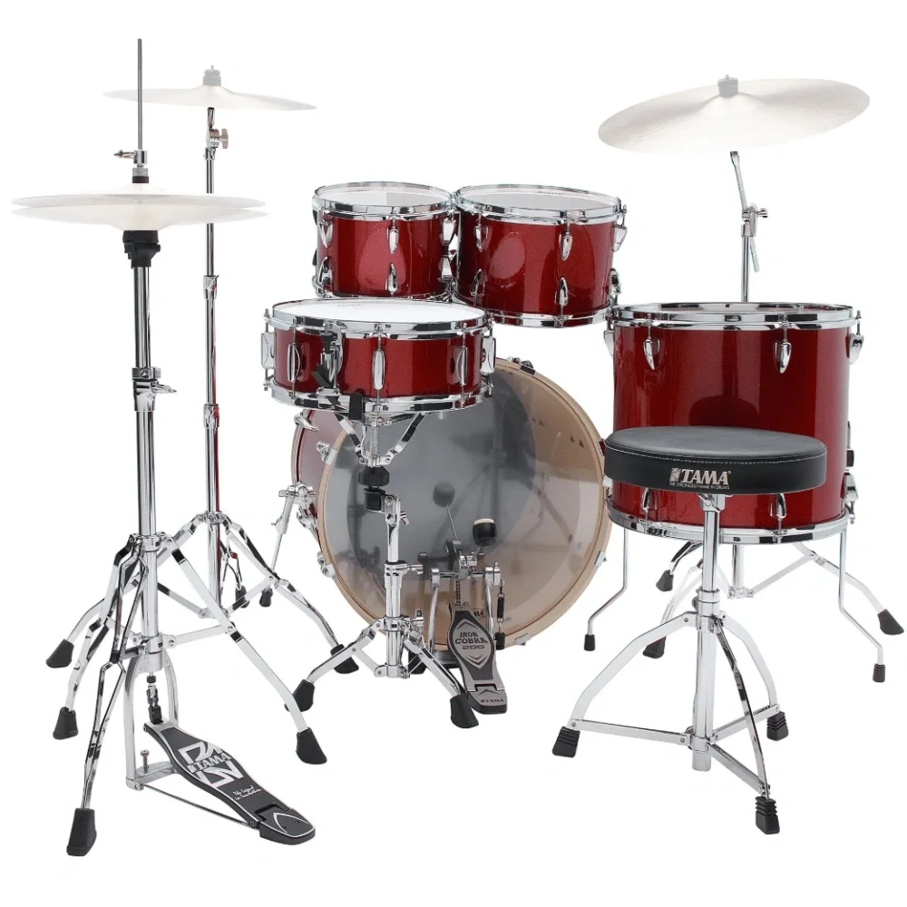 TAMA IP52H6W-BRM - Imperialstar Burnt Red Mist 5 Parça (22B/10T/12T/16F/14S) Aksamlı Akustik Davul Seti