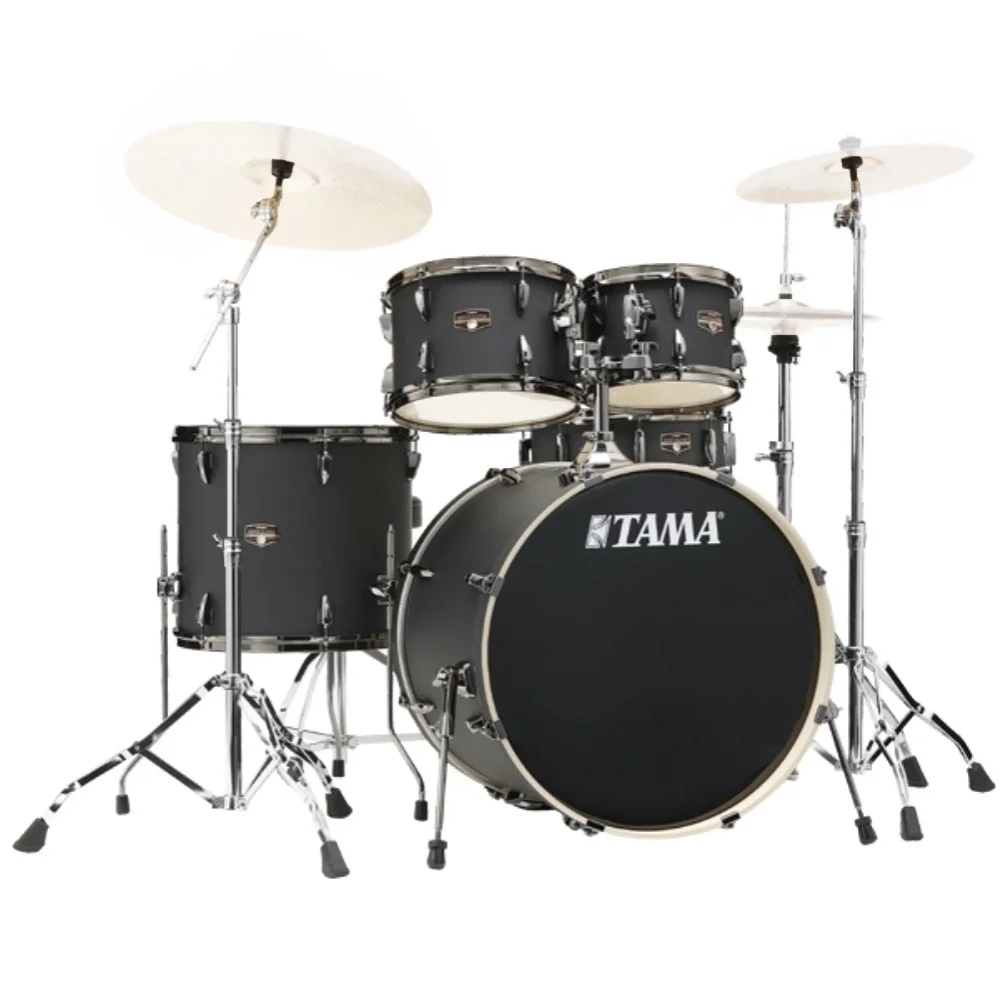 TAMA IP52H6WBN-BOB - Imperialstar Blacked Out Black 5 Parça (22B/10T/12T/16F/14S) Aksamlı Akustik Davul Seti