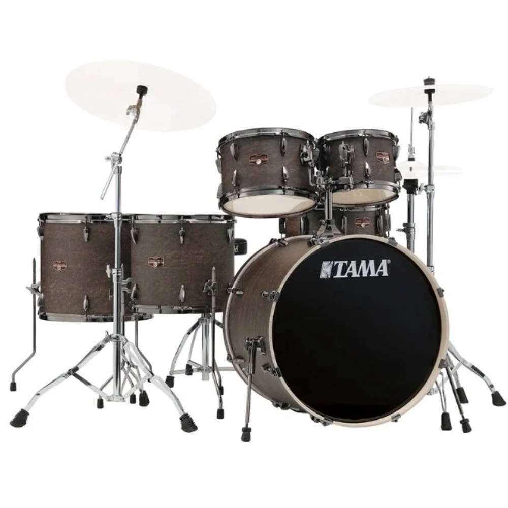 Tama IP62H6WBN-WLW - Imperialstar Walnut Burl Wrap 6 Parça (22B/10T/12T/14F/16F/14S) Aksamlı Akustik Davul Seti