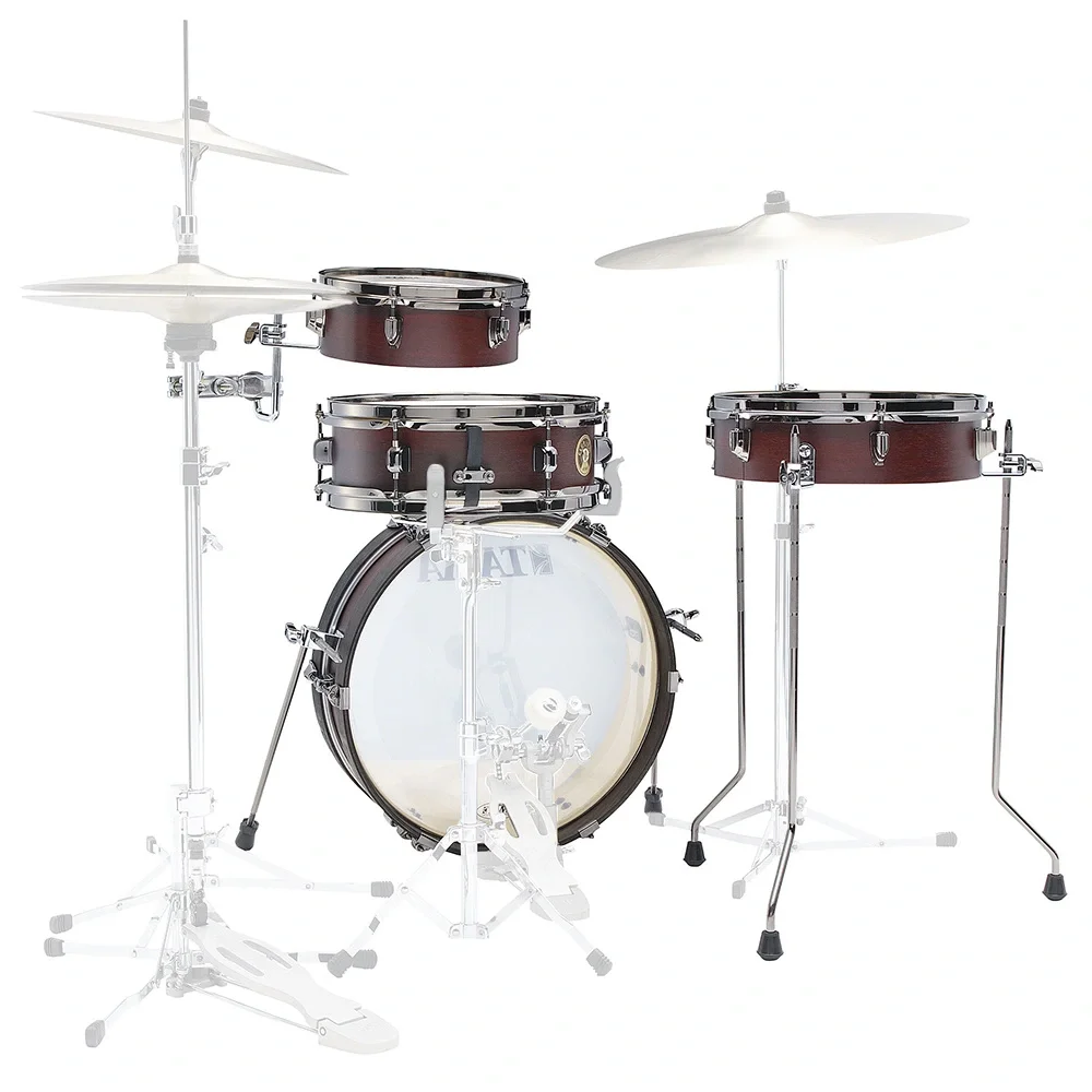 TAMA LJK48PBN-BWW Limited Club-JAM Pancake Burgundy Walnut Wrap 4 Parça (18B/10T/13F/12S) Akustik Davul Seti