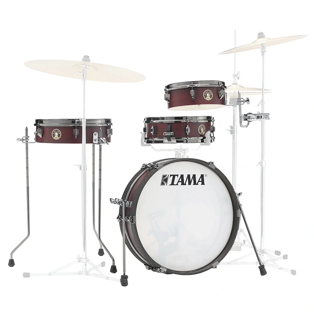 TAMA LJK48PBN-BWW Limited Club-JAM Pancake Burgundy Walnut Wrap 4 Parça (18B/10T/13F/12S) Akustik Davul Seti