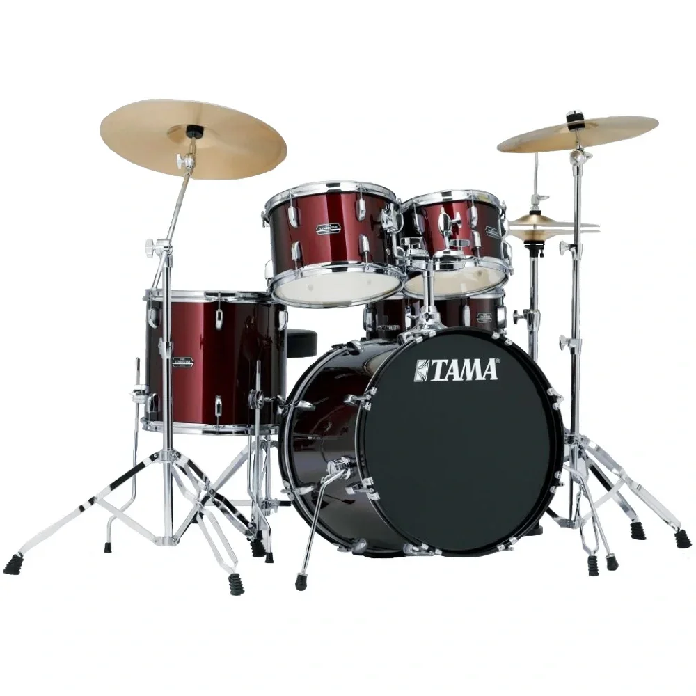 TAMA SG50H6C-WR - Stagestar Wine Red 5 Parça (20B/10T/12T/14F/14S) Aksamlı& Zilli Akustik Davul Seti