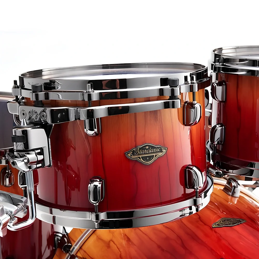 TAMA WBS62RZBBS-VBF Limited Starclassic Walnut/Birch Vermilion Bosse Fonce Fade 6 Parça (22B/10T/12T/14T/16F/14S) Akustik Davul Seti