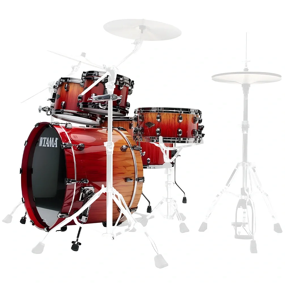 TAMA WBS62RZBBS-VBF Limited Starclassic Walnut/Birch Vermilion Bosse Fonce Fade 6 Parça (22B/10T/12T/14T/16F/14S) Akustik Davul Seti
