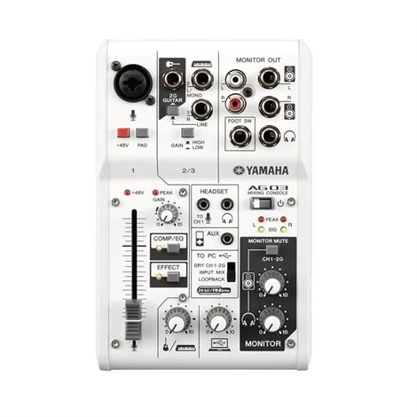Yamaha AG 03 Analog Mikser, 3 Kanal, Spx Efekt, +48V, Usb Interface