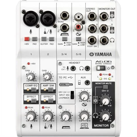 Yamaha AG 06 Analog Mikser, 6-kanal, Spx Efekt, +48V, Usb Interface