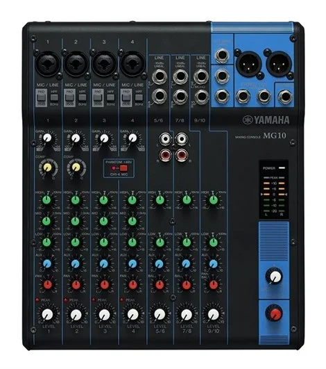Yamaha MG 10 10 İnput Mixer, 4 Mono 2 Stereo Ch, Efektsiz