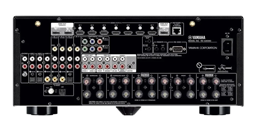 Yamaha Rx-A2080 A/V Receiver, 4K Ultra Hd, 9.2 kanal 220Ws Per kanal