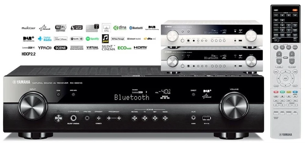 Yamaha Rx-S601D A/V Receiver, 4K Ultra Hd, 5.1 kanal 140Ws Per kanal