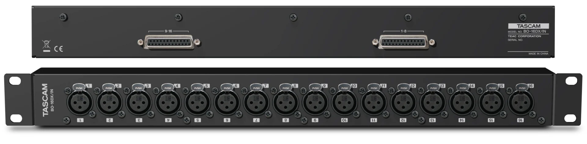 Tascam BO-16DX-IN Breakout Box with 16 Balanced In XLR(F) to 2* SUB-D25