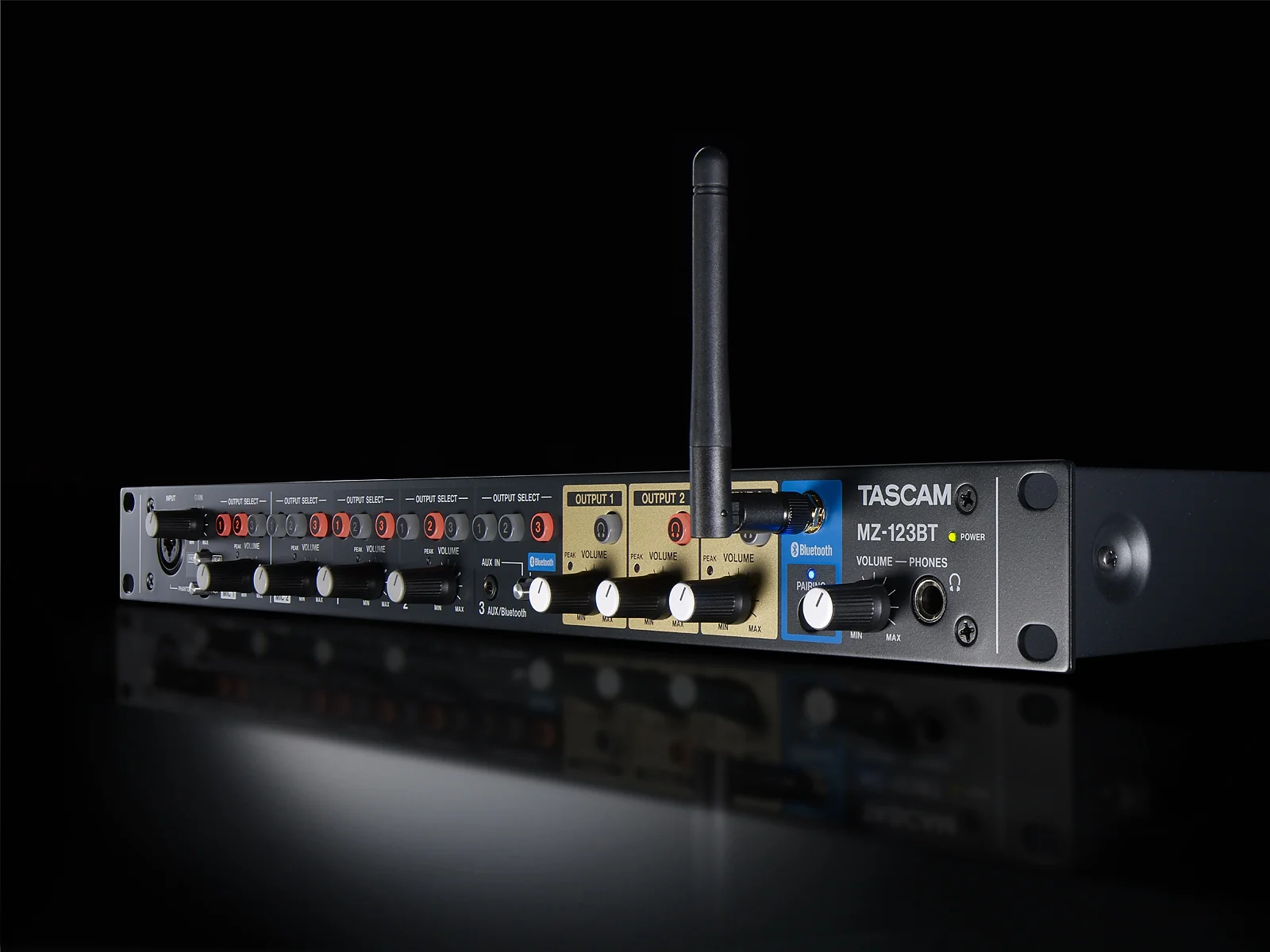 Tascam MZ-123BT Compact Multi-Zone Audio Mixer with Bluetooth, 19", 1U