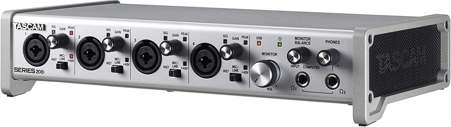 Tascam SERIES 208I USB-2.0 Audio-/MIDI-Interface, 20 In (4 Analog + 2 SMUX) and 8 Out, MIDI, DSP-MIxer
